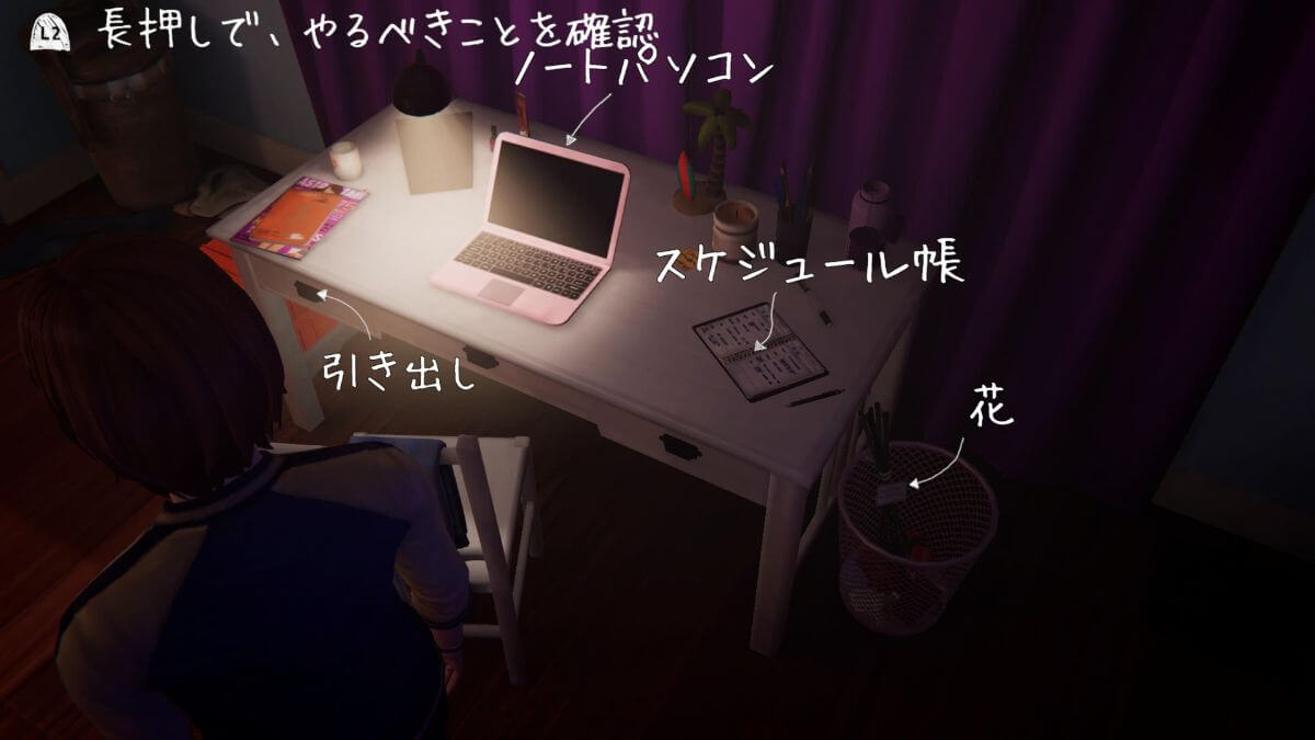 スケジュール帳の落書き場所